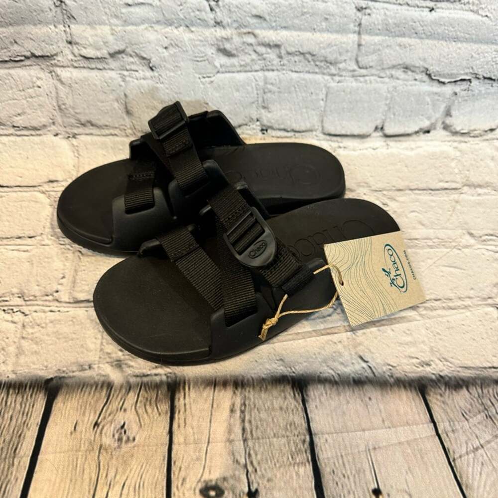 Chaco Kids Black Slide On Sandals